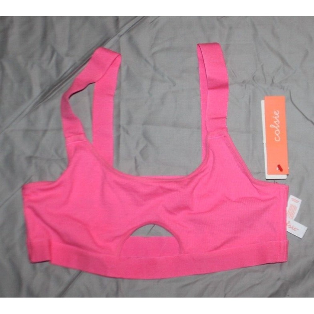COLSIE Womens Pink UNLINED WIRELESS Cutout BRALETTE BRA Size XS